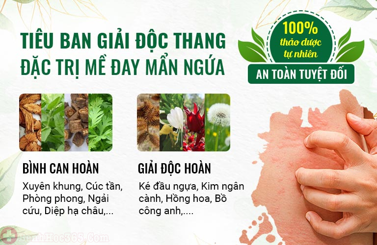 Thuốc chữa mề đay mẩn ngứa của Trung tâm Thuốc dân tộc cân bằng giữa 2 chế phẩm