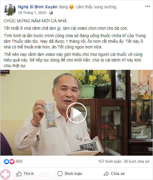 NS Bình Xuyên livestream trên trang cá nhân