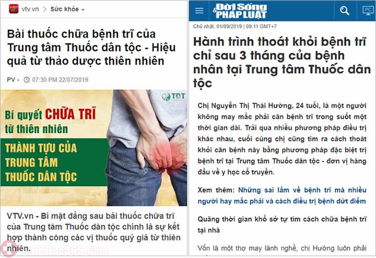 Một số bài báo nói về Thăng trĩ Dưỡng huyết thang và Trung tâm Thuốc dân tộc