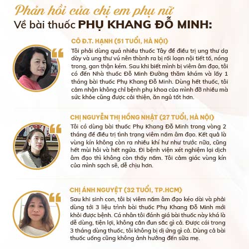 Phản hồi bài thuốc Phụ Khang Đỗ Minh